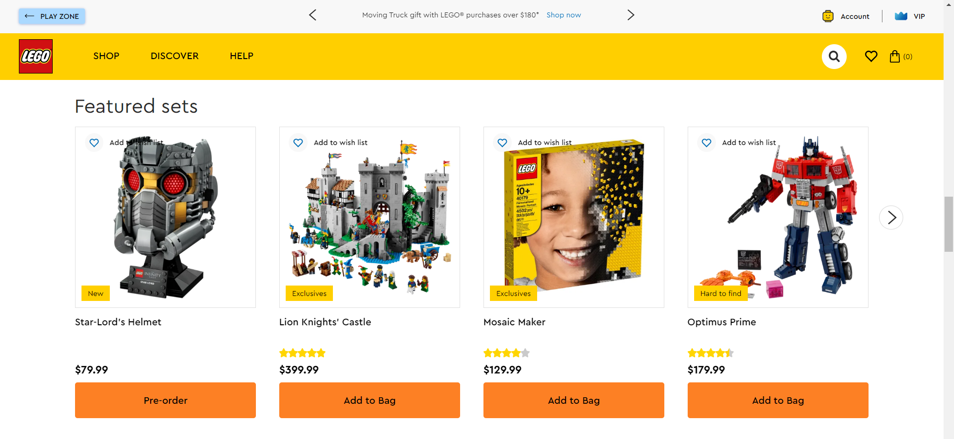 Lego Website Screenshot